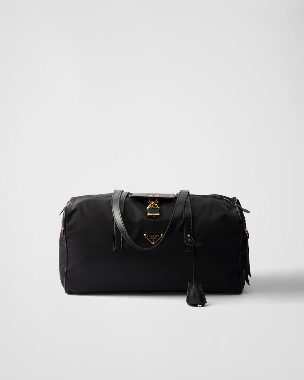 Large Re-Nylon Top-Handle Bag With Padlock - Image 1